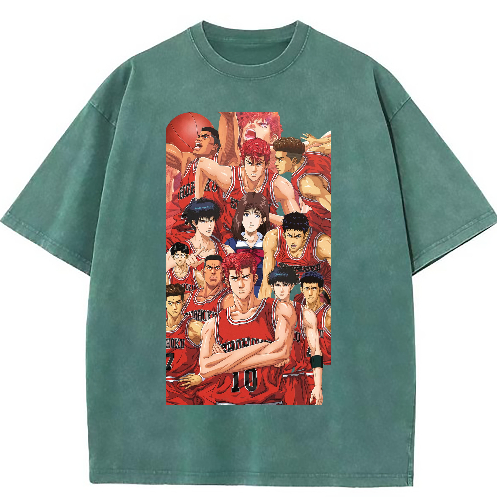 （画像用） SLAM DUNK／スラムダンク 綿100% ヴィンテージ風 半袖Tシャツ（フロントプリント）